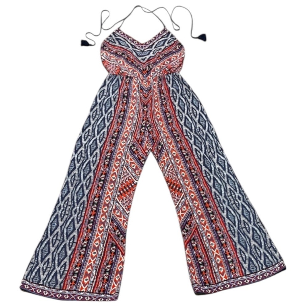Flying Tomato Women’s Wide Leg Tribal Print Boho Jumpsuit S Like New!